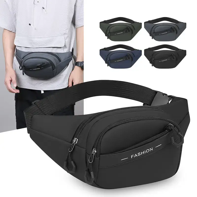 Men's Multi-Layer Sports Waist Bag with 4 Lens Options