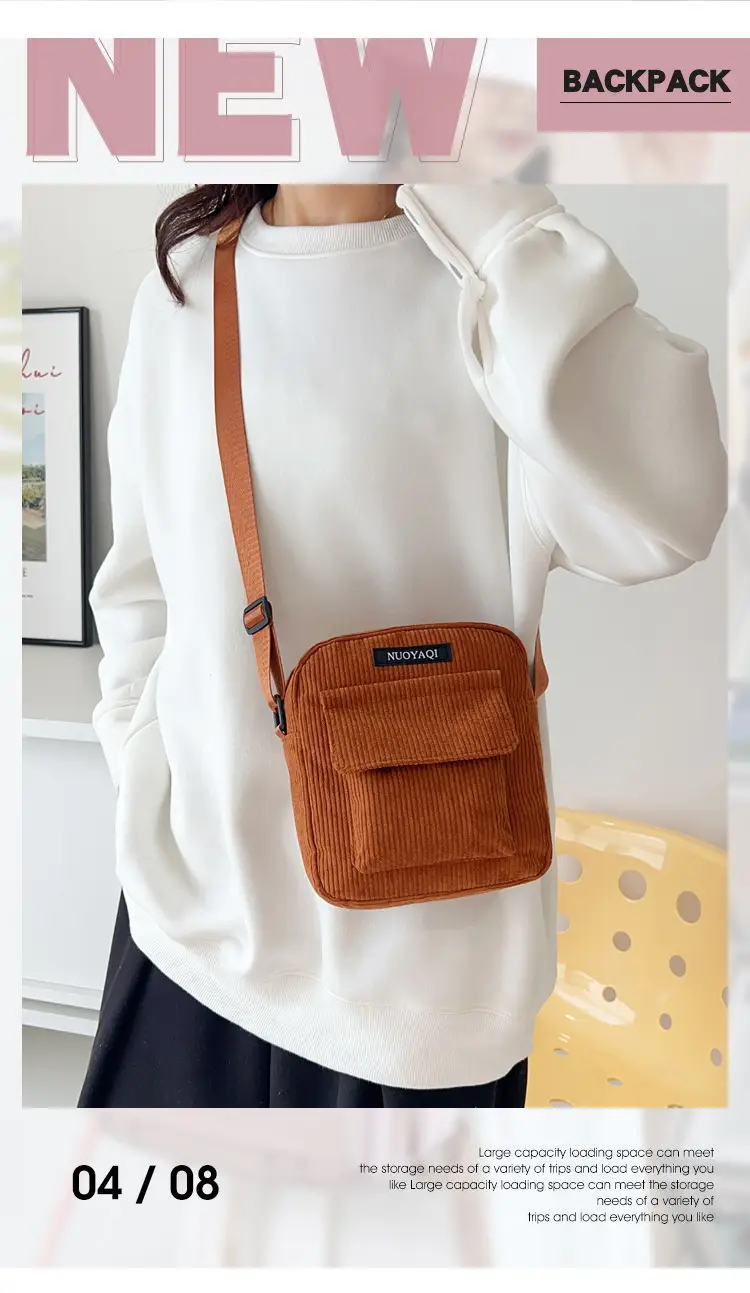 2025 Women's Crossbody Bag Corduroy Canvas Shoulder Bag — feature 1