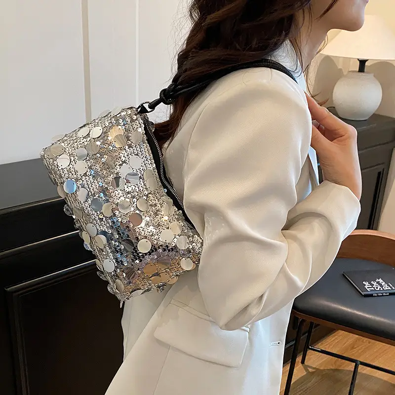 Women Sequin Shoulder Bag Small Square 2025 - Image 4