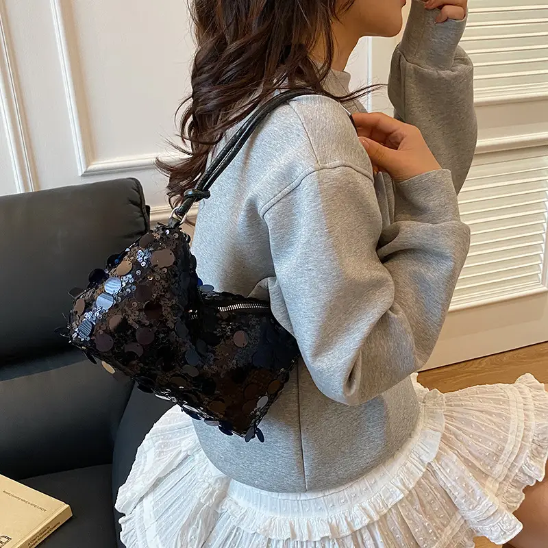 Women Sequin Shoulder Bag Small Square 2025 - Image 6