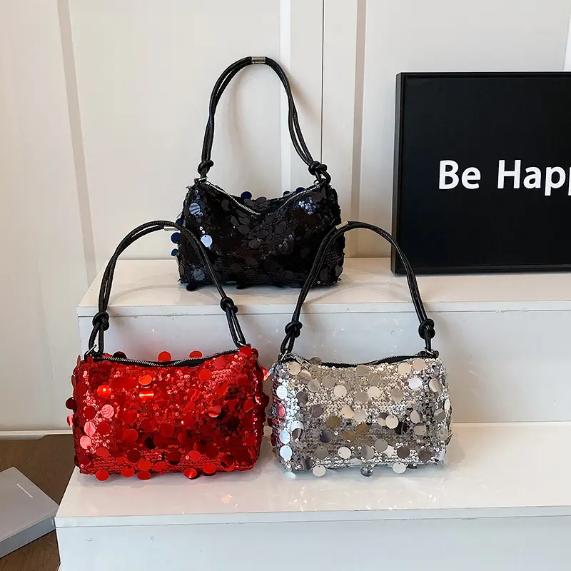 Women Sequin Shoulder Bag Small Square 2025 - Image 7