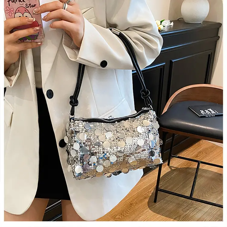 Women Sequin Shoulder Bag Small Square 2025 — feature 11