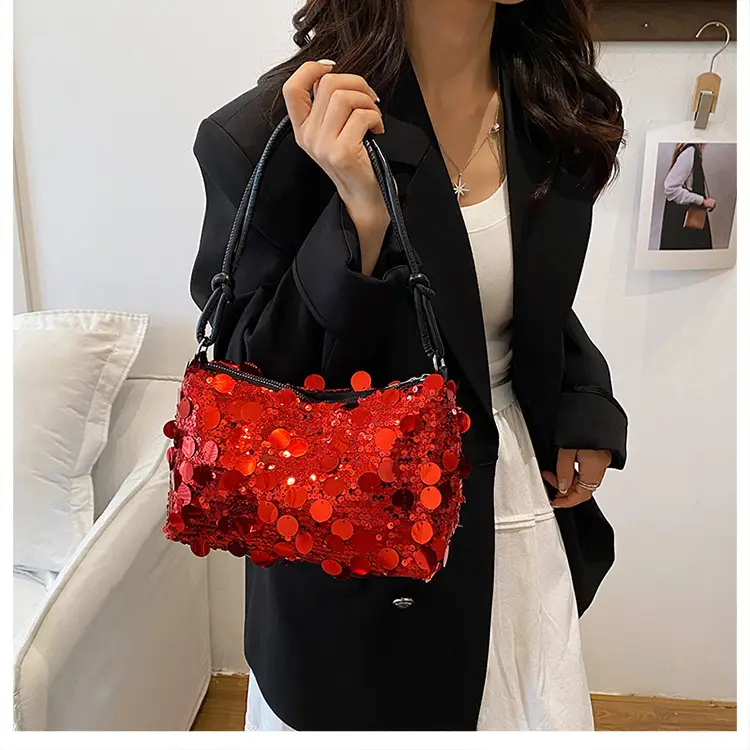 Women Sequin Shoulder Bag Small Square 2025 — feature 12