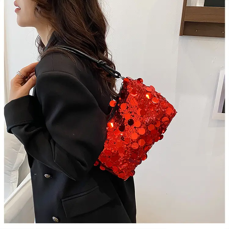 Women Sequin Shoulder Bag Small Square 2025 — feature 13
