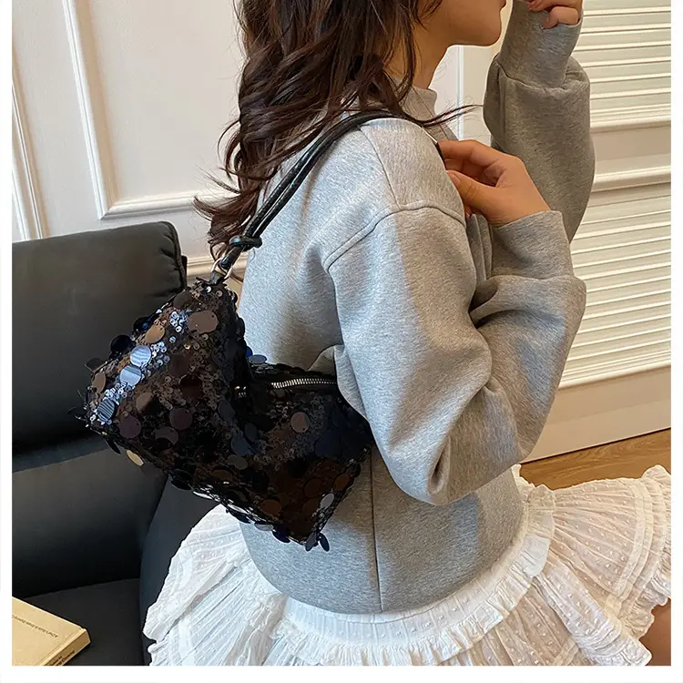 Women Sequin Shoulder Bag Small Square 2025 — feature 15