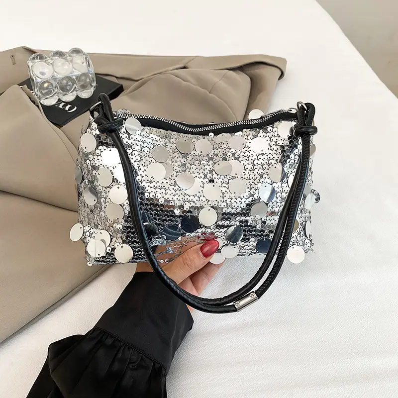 Women Sequin Shoulder Bag Small Square 2025 - Image 2