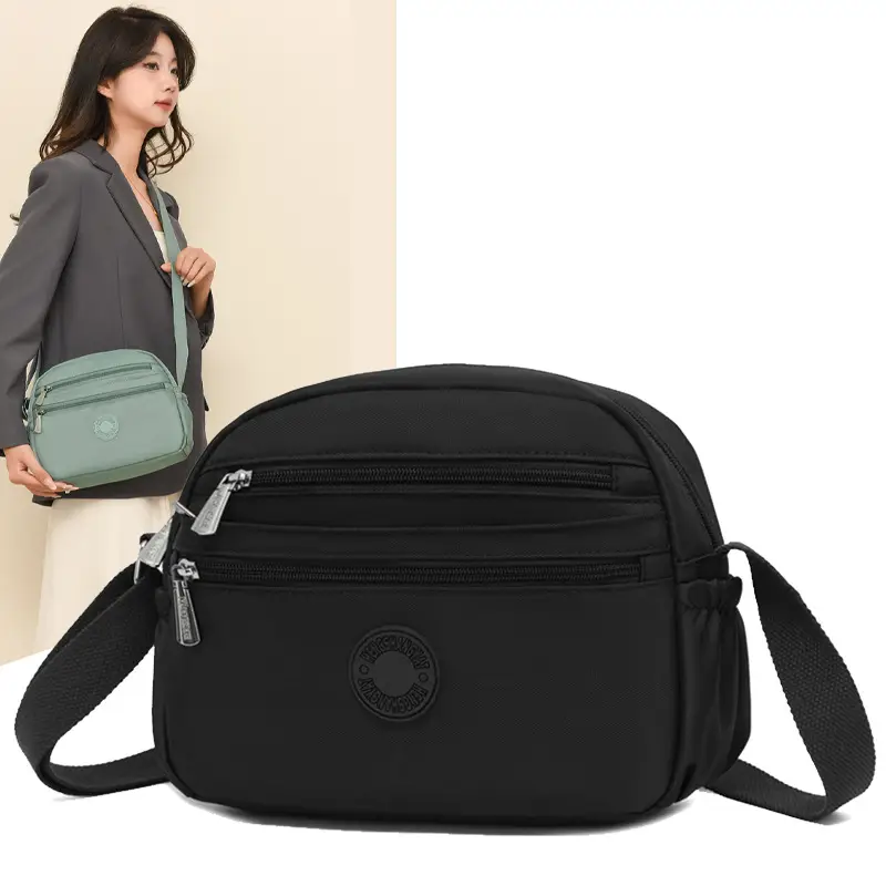 Black Nylon Crossbody Bag for Women with Water Repellent - Image 8