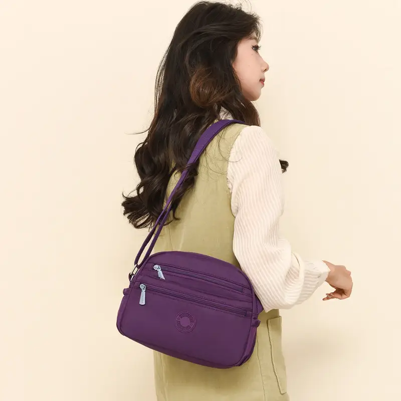Black Nylon Crossbody Bag for Women with Water Repellent - Image 9