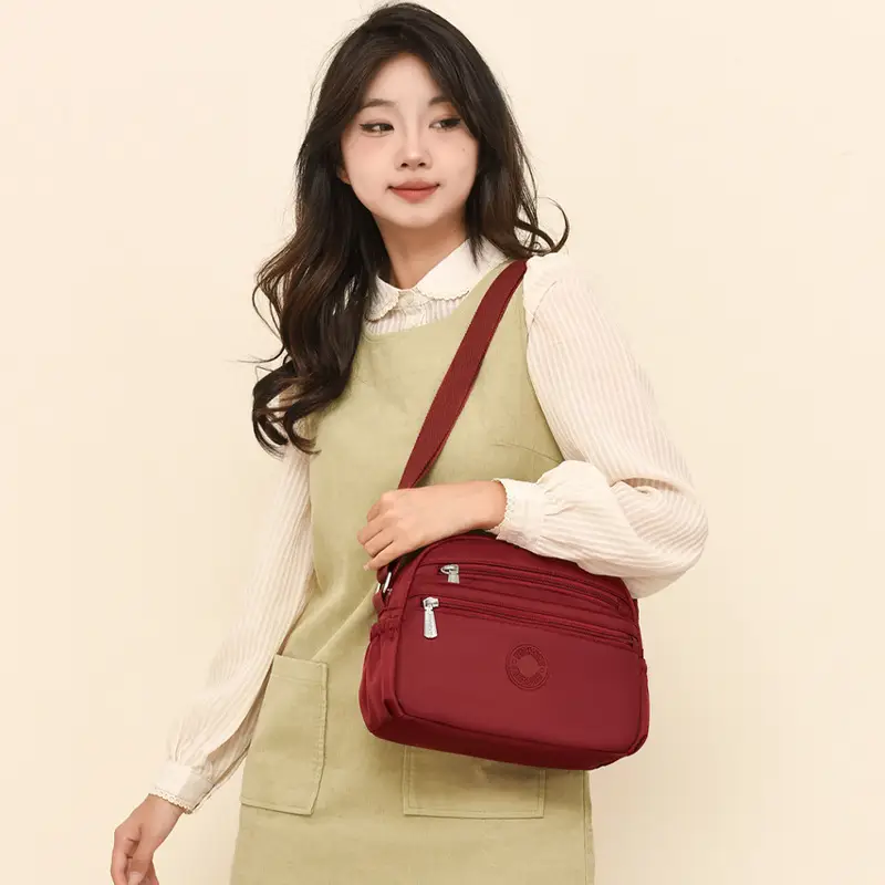 Black Nylon Crossbody Bag for Women with Water Repellent - Image 10