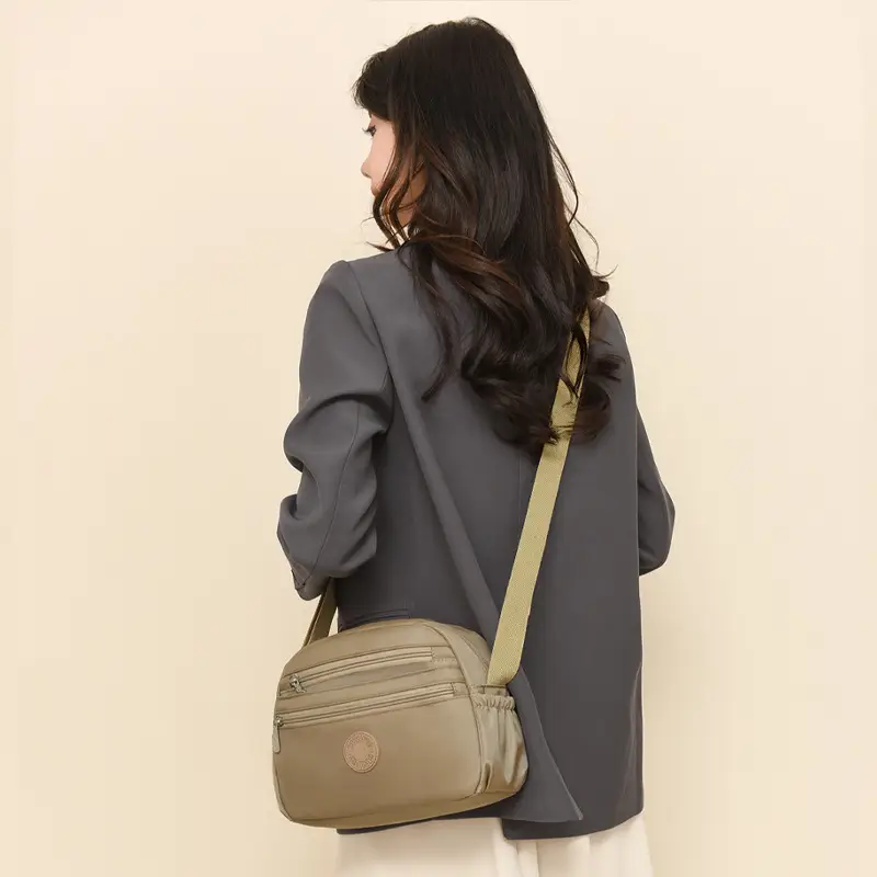 Black Nylon Crossbody Bag for Women with Water Repellent - Image 12