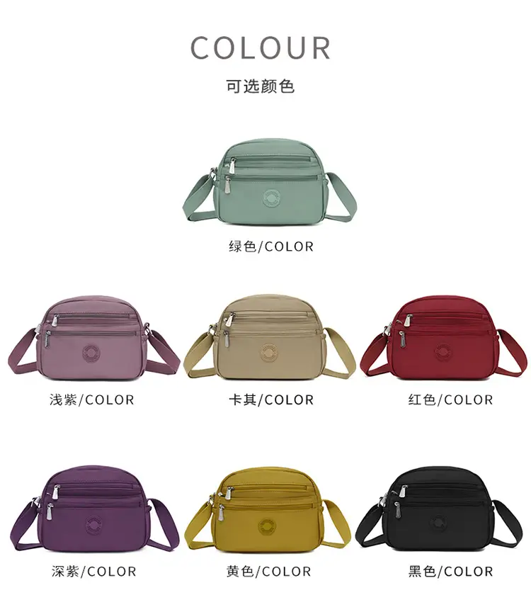 Black Nylon Crossbody Bag for Women with Water Repellent — feature 12
