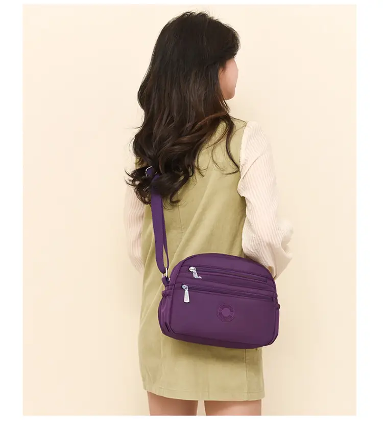 Black Nylon Crossbody Bag for Women with Water Repellent — feature 13