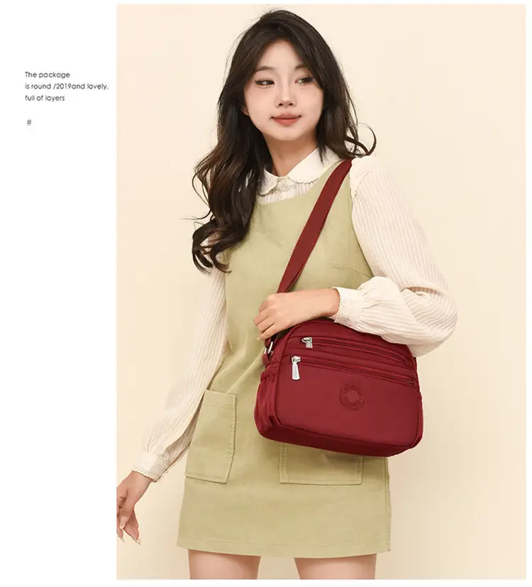 Black Nylon Crossbody Bag for Women with Water Repellent — feature 14