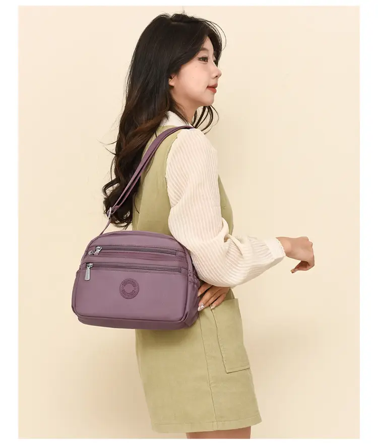 Black Nylon Crossbody Bag for Women with Water Repellent — feature 15