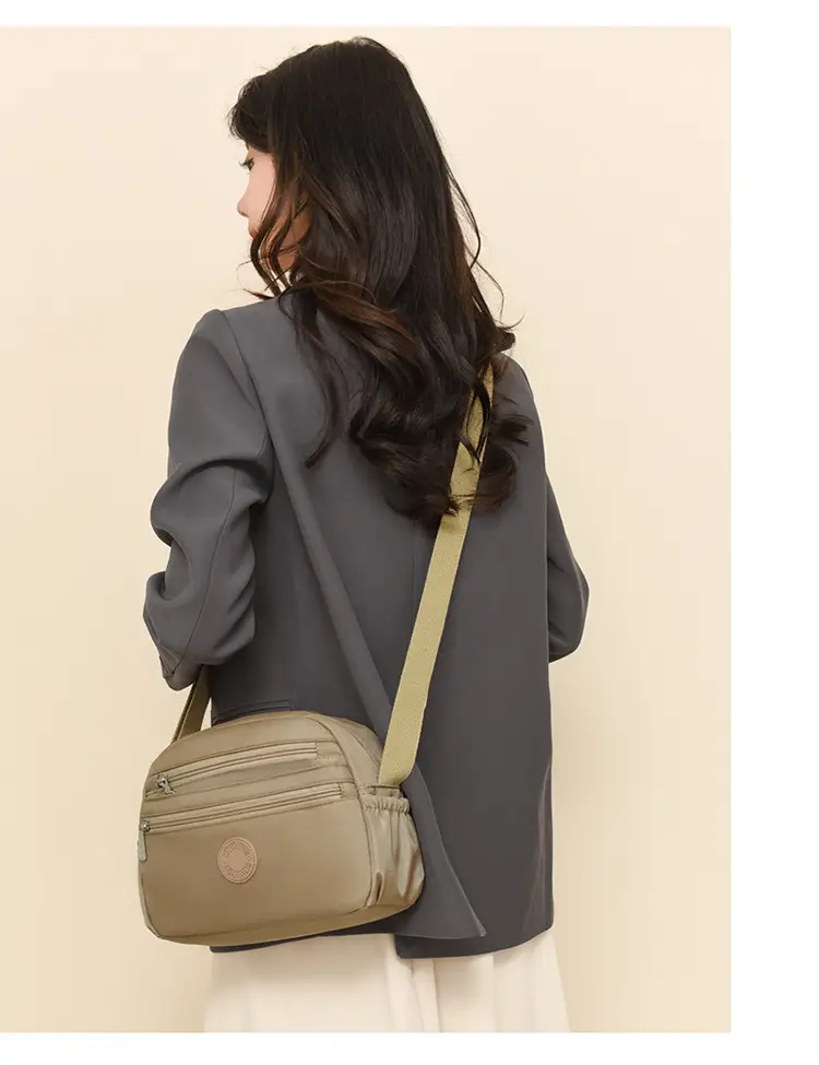 Black Nylon Crossbody Bag for Women with Water Repellent — feature 16
