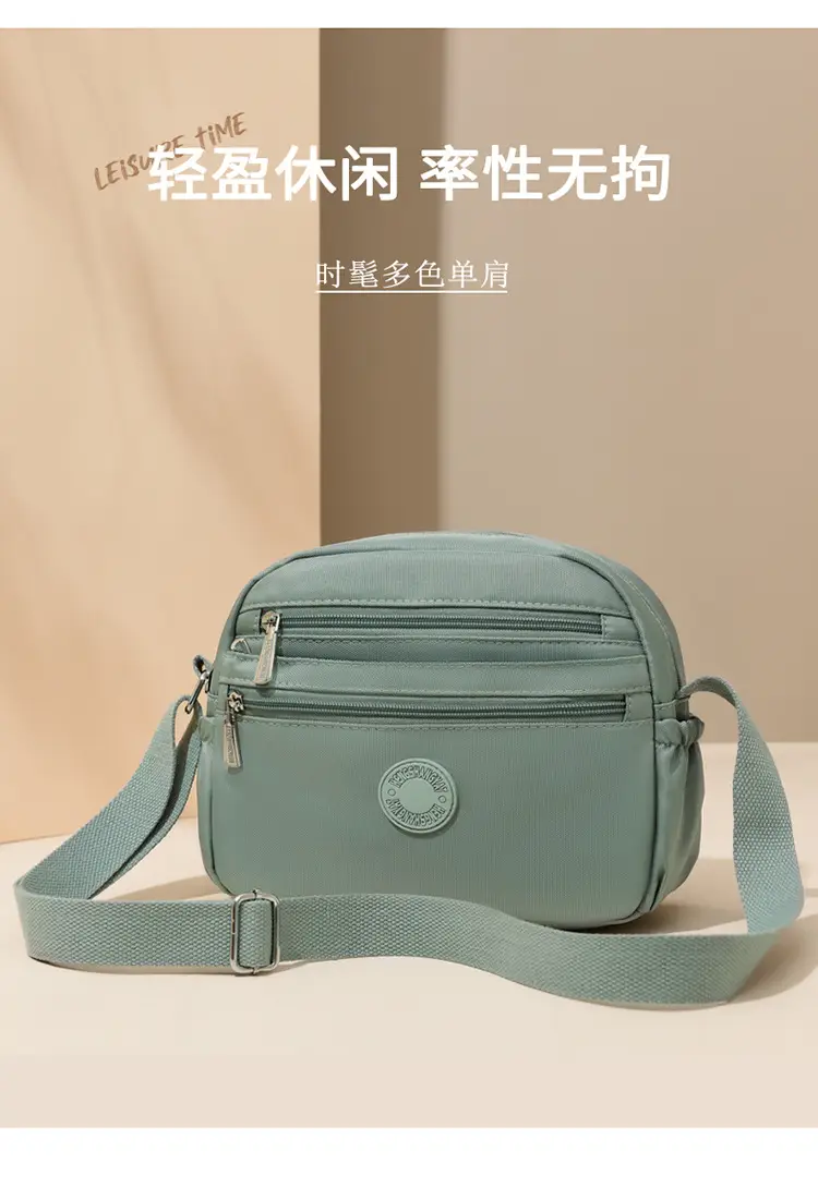 Black Nylon Crossbody Bag for Women with Water Repellent — feature 2