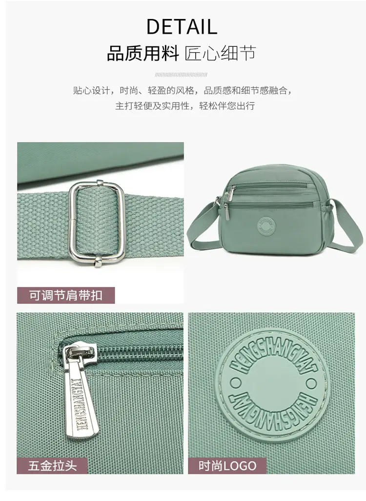 Black Nylon Crossbody Bag for Women with Water Repellent — feature 3