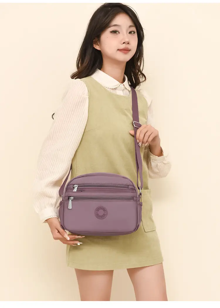 Black Nylon Crossbody Bag for Women with Water Repellent — feature 7