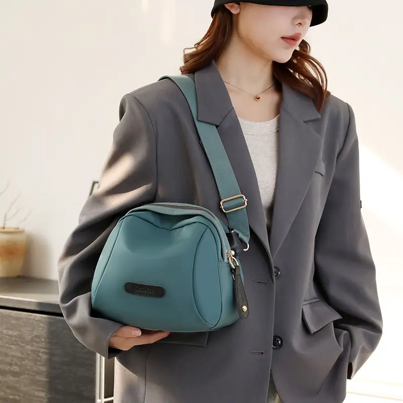 Women's Oxford Cloth Travel Backpack Brown Multi-Functional - Image 13