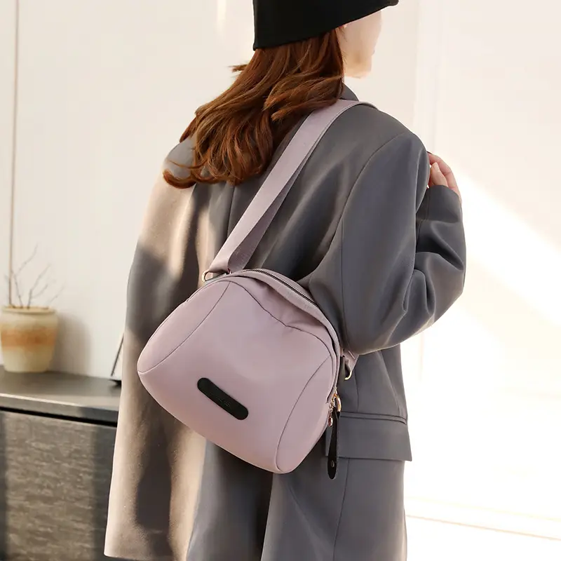 Women's Oxford Cloth Travel Backpack Brown Multi-Functional - Image 14