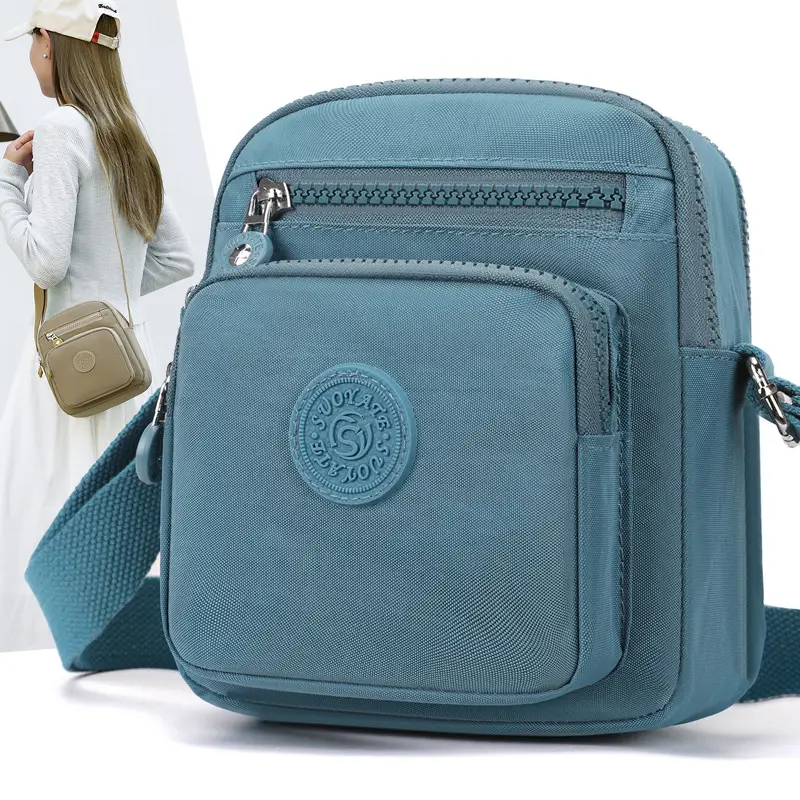 Women's Blue Canvas Crossbody Bag Mini Oxford Cloth Single Shoulder - Image 9