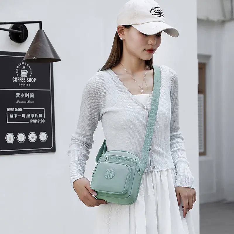 Women's Blue Canvas Crossbody Bag Mini Oxford Cloth Single Shoulder - Image 12