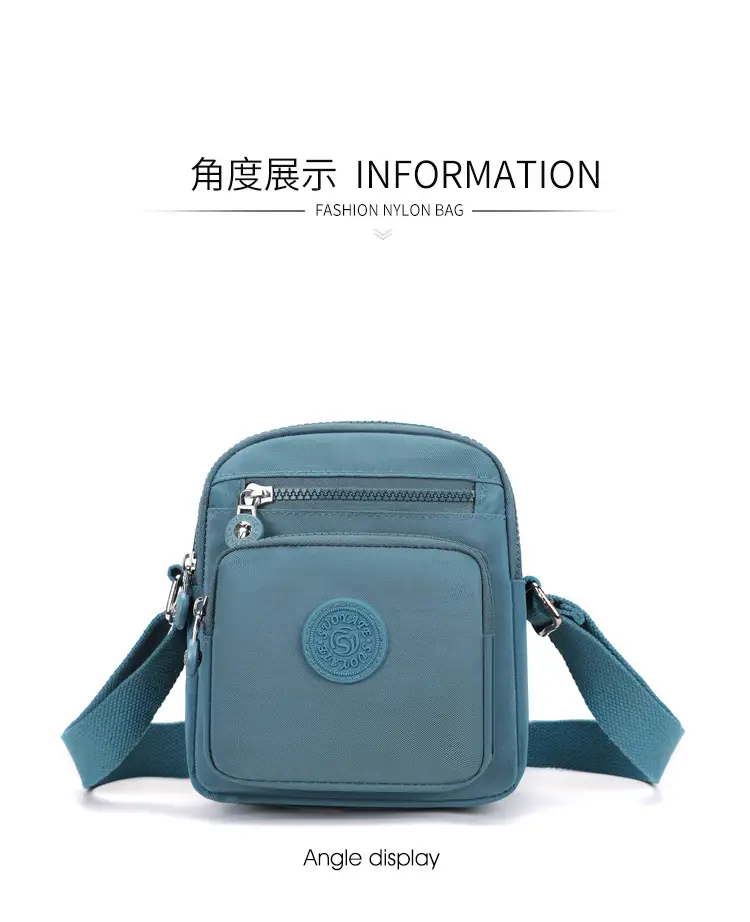 Women's Blue Canvas Crossbody Bag Mini Oxford Cloth Single Shoulder — feature 20