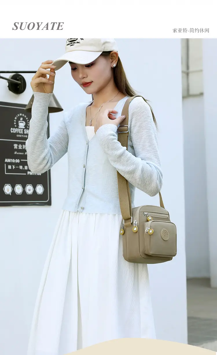 Women's Blue Canvas Crossbody Bag Mini Oxford Cloth Single Shoulder — feature 3