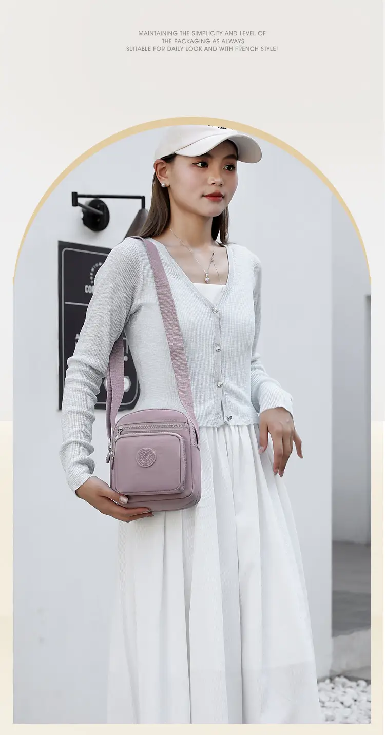 Women's Blue Canvas Crossbody Bag Mini Oxford Cloth Single Shoulder — feature 5