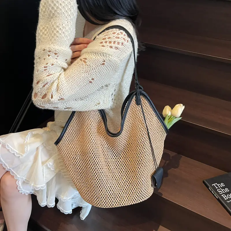 Lightweight Straw Tote Bag for Women, Large Capacity, New Arrival - Image 5
