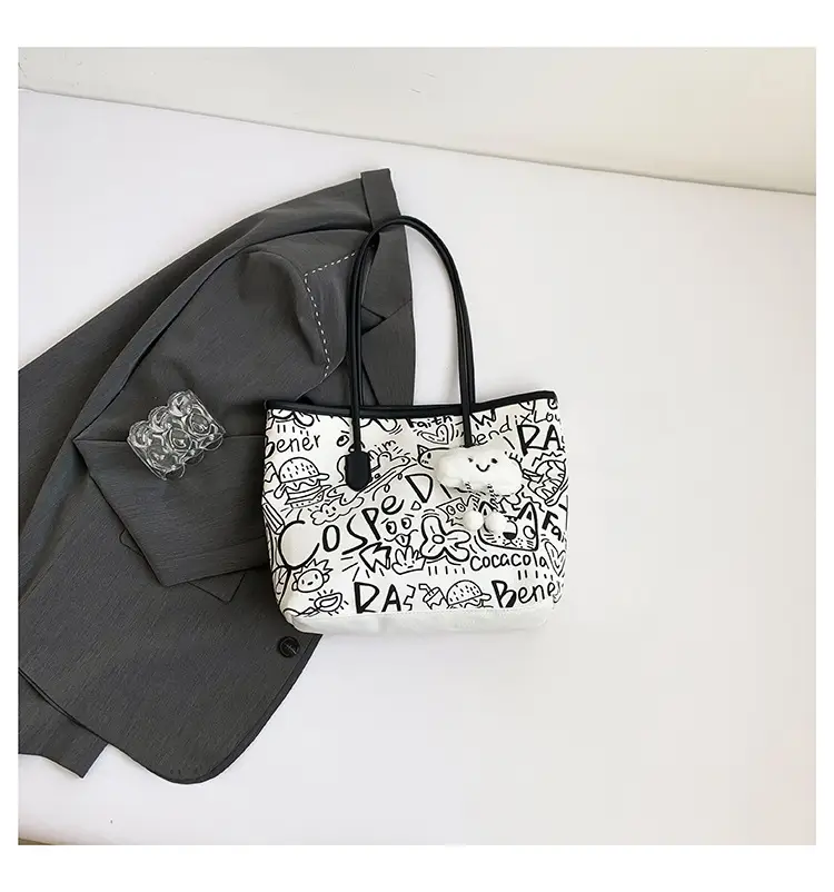 Women Graffiti Canvas Shoulder Bag Large Capacity 2025 — feature 20