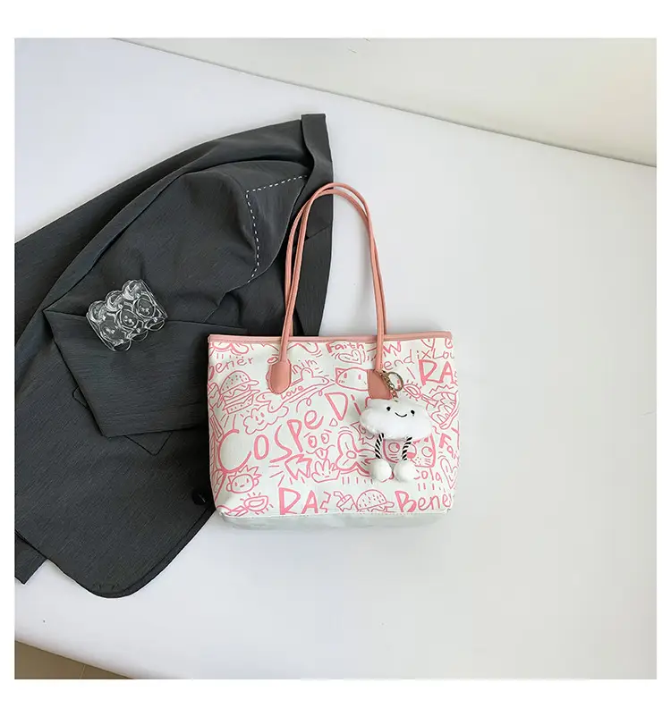 Women Graffiti Canvas Shoulder Bag Large Capacity 2025 — feature 22