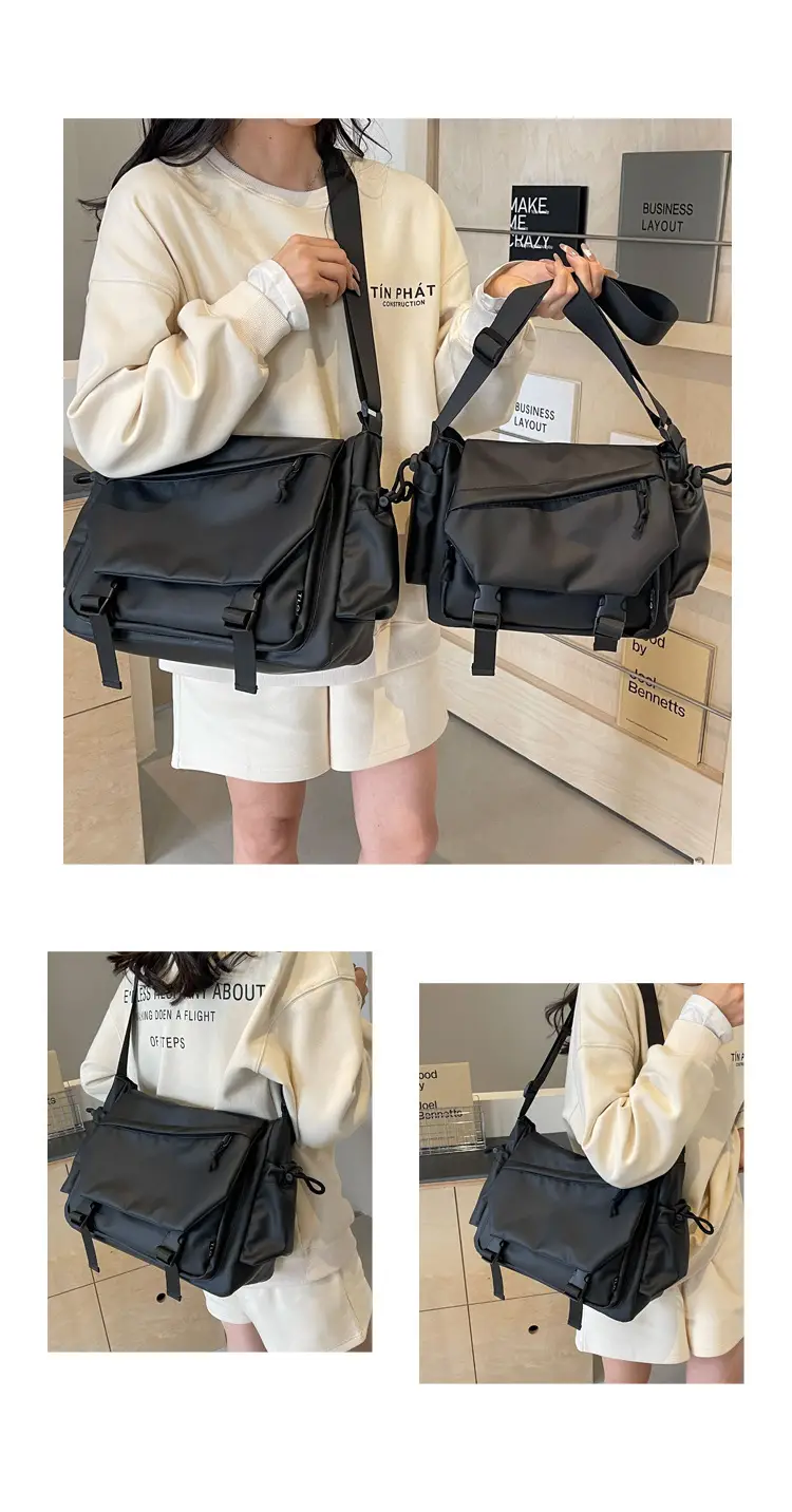 2025 Men's Large Capacity Black Shoulder Crossbody Bag — feature 10