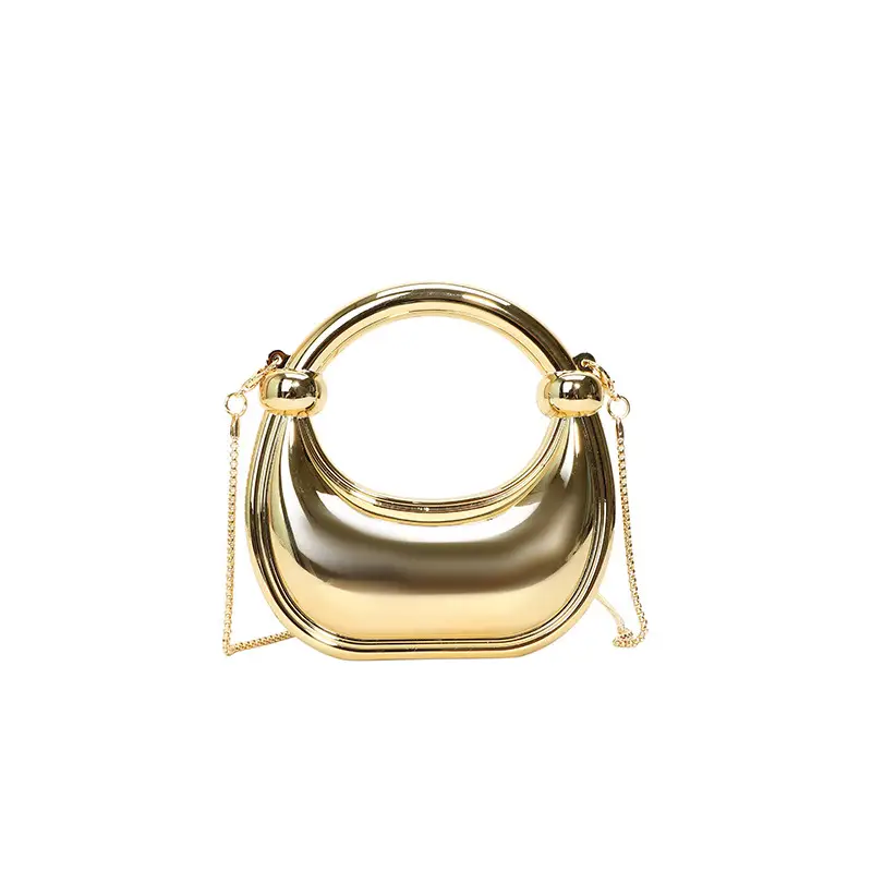 Golden Acrylic Mini Chain Shoulder Bag for Women - Image 11