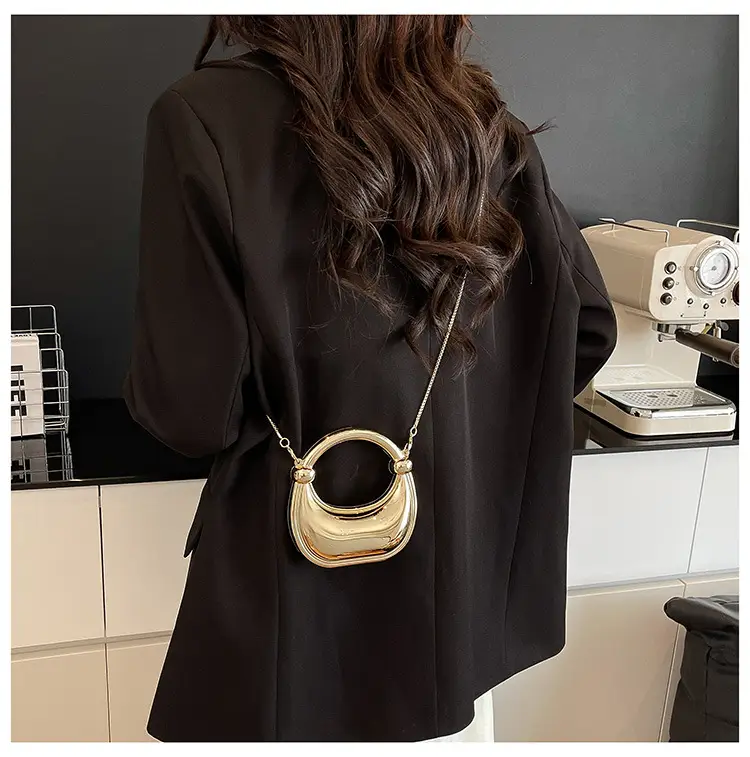 Golden Acrylic Mini Chain Shoulder Bag for Women — feature 15