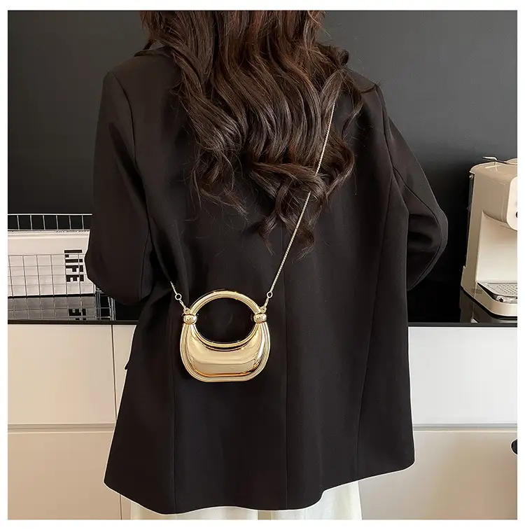 Golden Acrylic Mini Chain Shoulder Bag for Women — feature 16