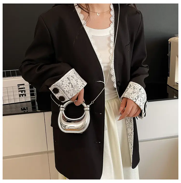 Golden Acrylic Mini Chain Shoulder Bag for Women — feature 20