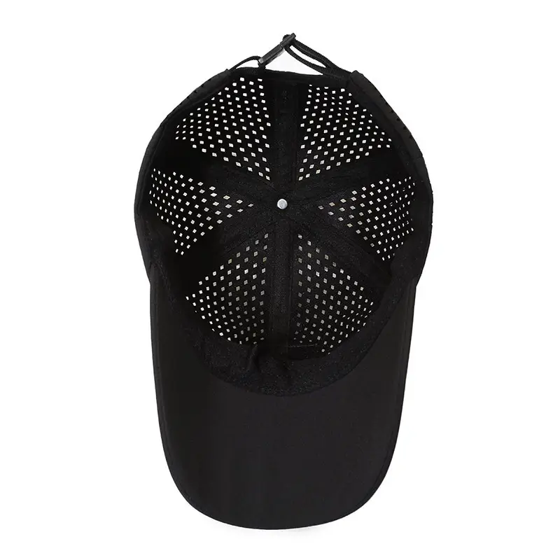 Black Perforated Baseball Cap for Men Women Sun Protection - Image 10