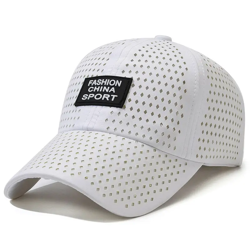 Black Perforated Baseball Cap for Men Women Sun Protection — feature 6