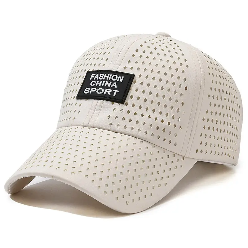 Black Perforated Baseball Cap for Men Women Sun Protection - Image 4