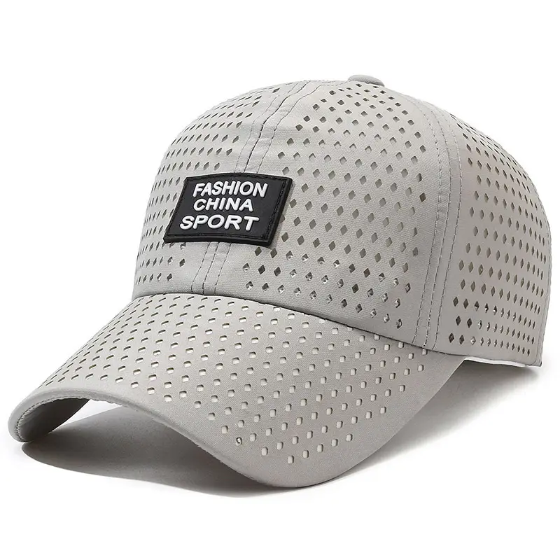 Black Perforated Baseball Cap for Men Women Sun Protection - Image 5