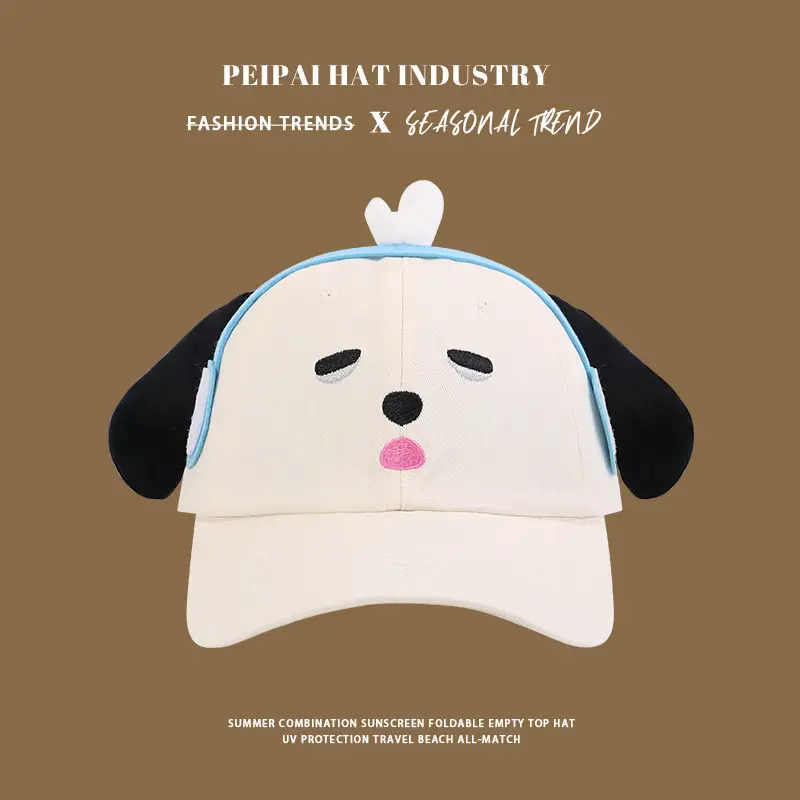 Cute Bear Cap for Women Sun Protection Wide Brim
