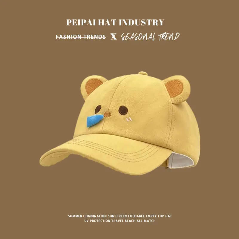 Cute Bear Cap for Women Sun Protection Wide Brim — feature 2