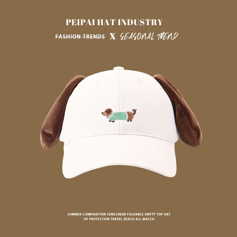 Cute Bear Cap for Women Sun Protection Wide Brim