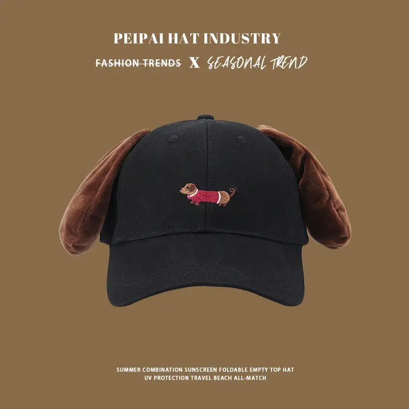 Cute Bear Cap for Women Sun Protection Wide Brim