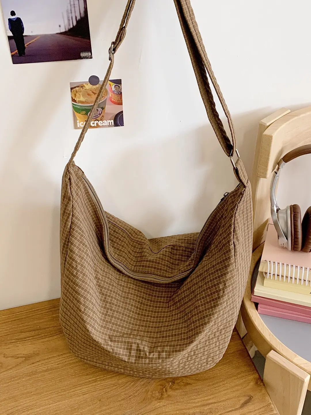 Women Crossbody Bag Gray Nylon Summer 2025 - Image 8