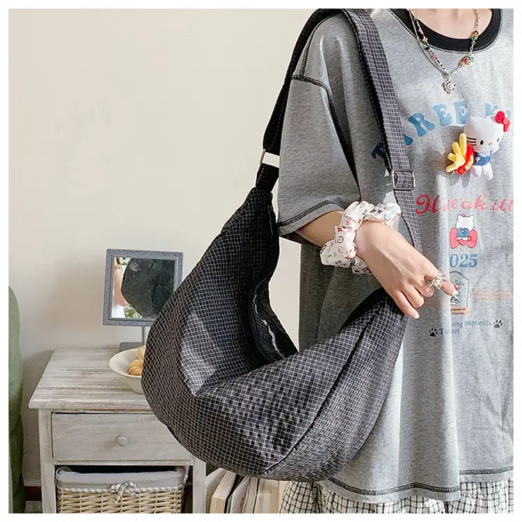 Women Crossbody Bag Gray Nylon Summer 2025 — feature 13