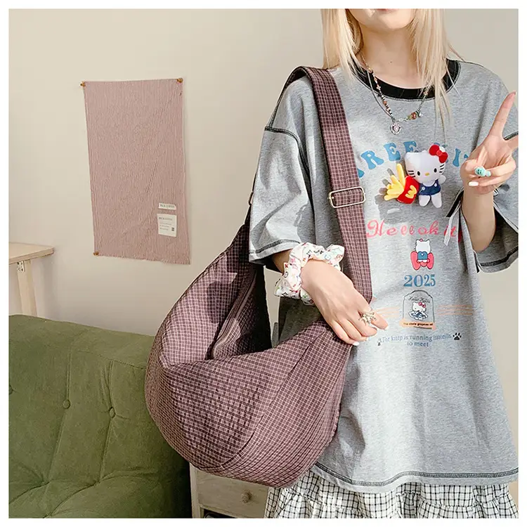 Women Crossbody Bag Gray Nylon Summer 2025 — feature 16