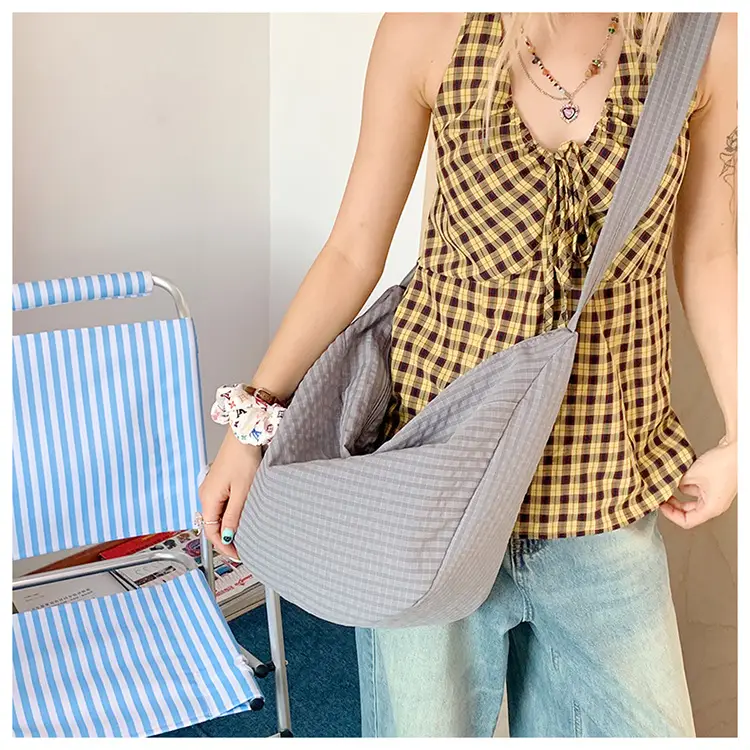 Women Crossbody Bag Gray Nylon Summer 2025 — feature 21