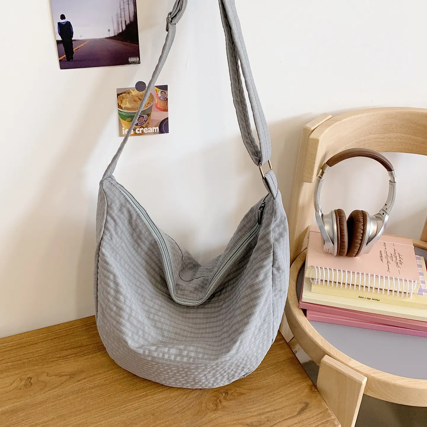Women Crossbody Bag Gray Nylon Summer 2025 - Image 2